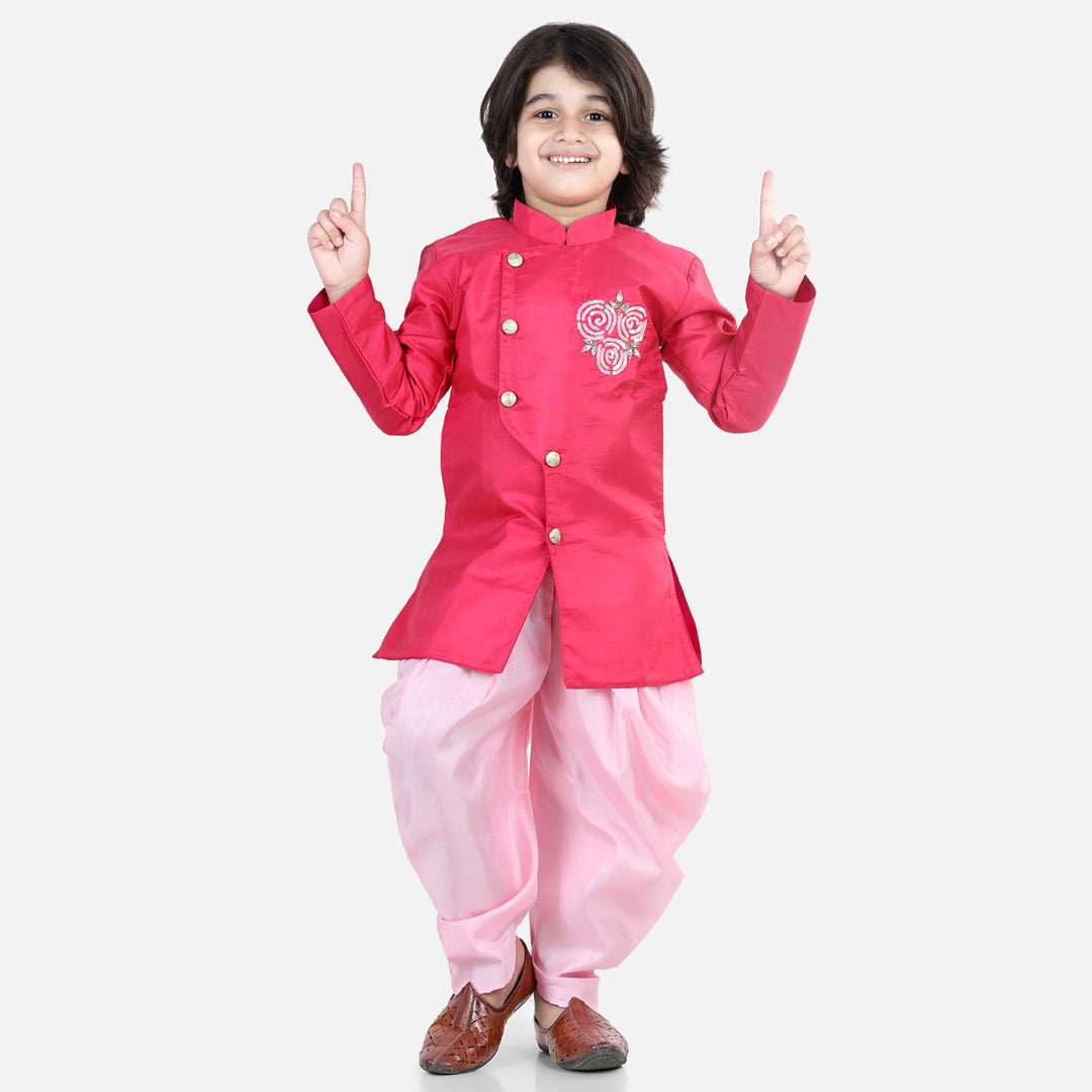 BownBee Hand Embroidered Kurta Dhoti for Boys