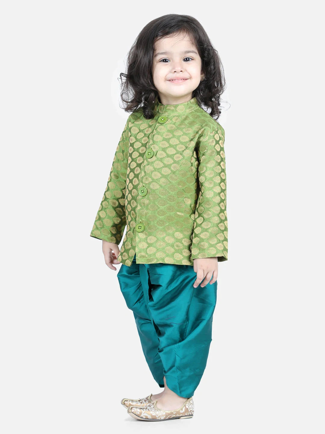 BownBee Full Sleeves Jacquard Detailed Sherwani With Dhoti Sets