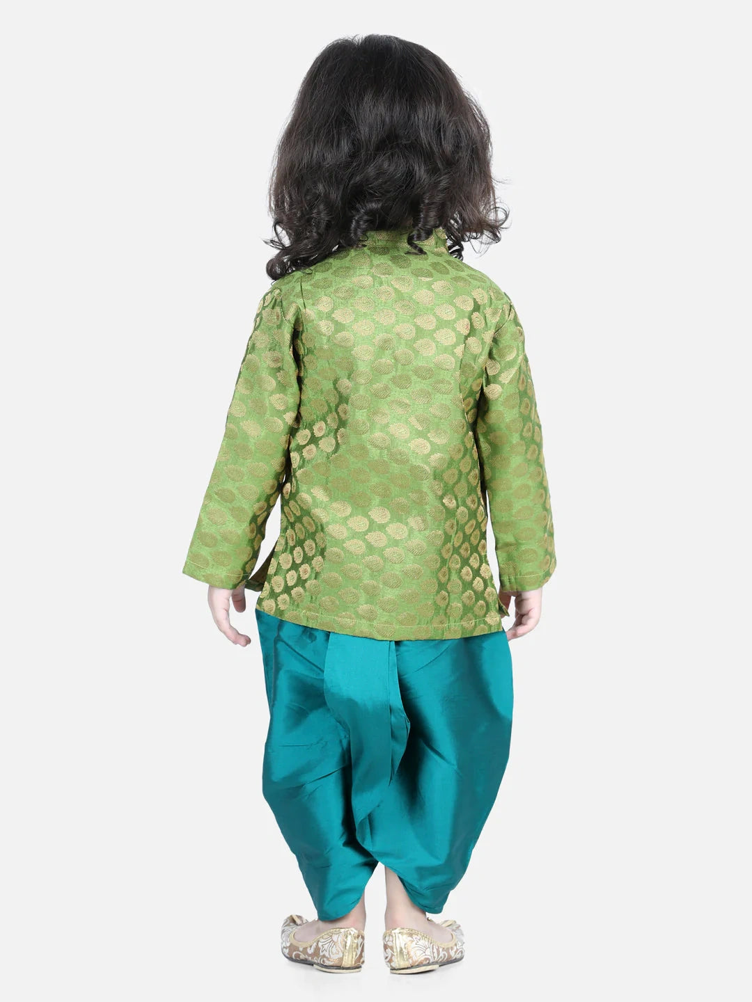 BownBee Full Sleeves Jacquard Detailed Sherwani With Dhoti Sets