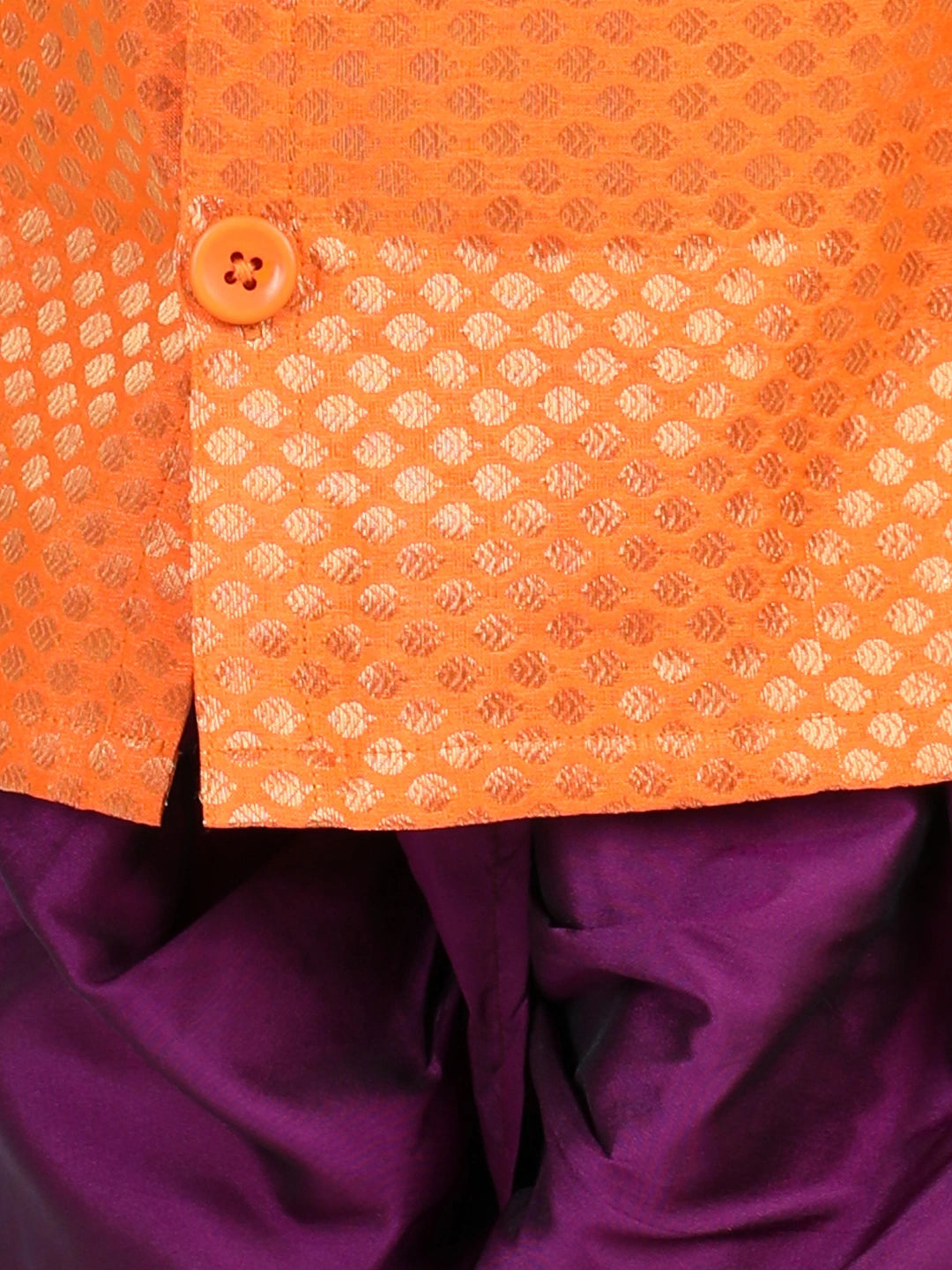 BownBee Full Sleeves Jacquard Detailed Sherwani With Dhoti Sets