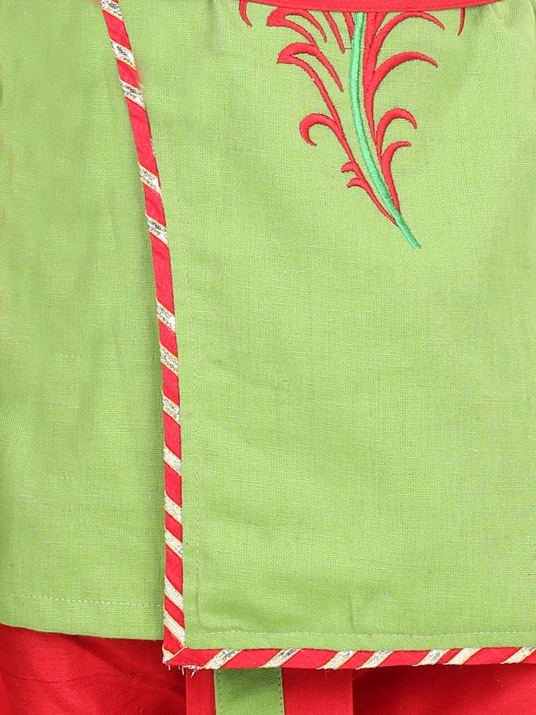 BownBee Full Sleeves Peacock Feather Embroidery Kurta With Dhoti