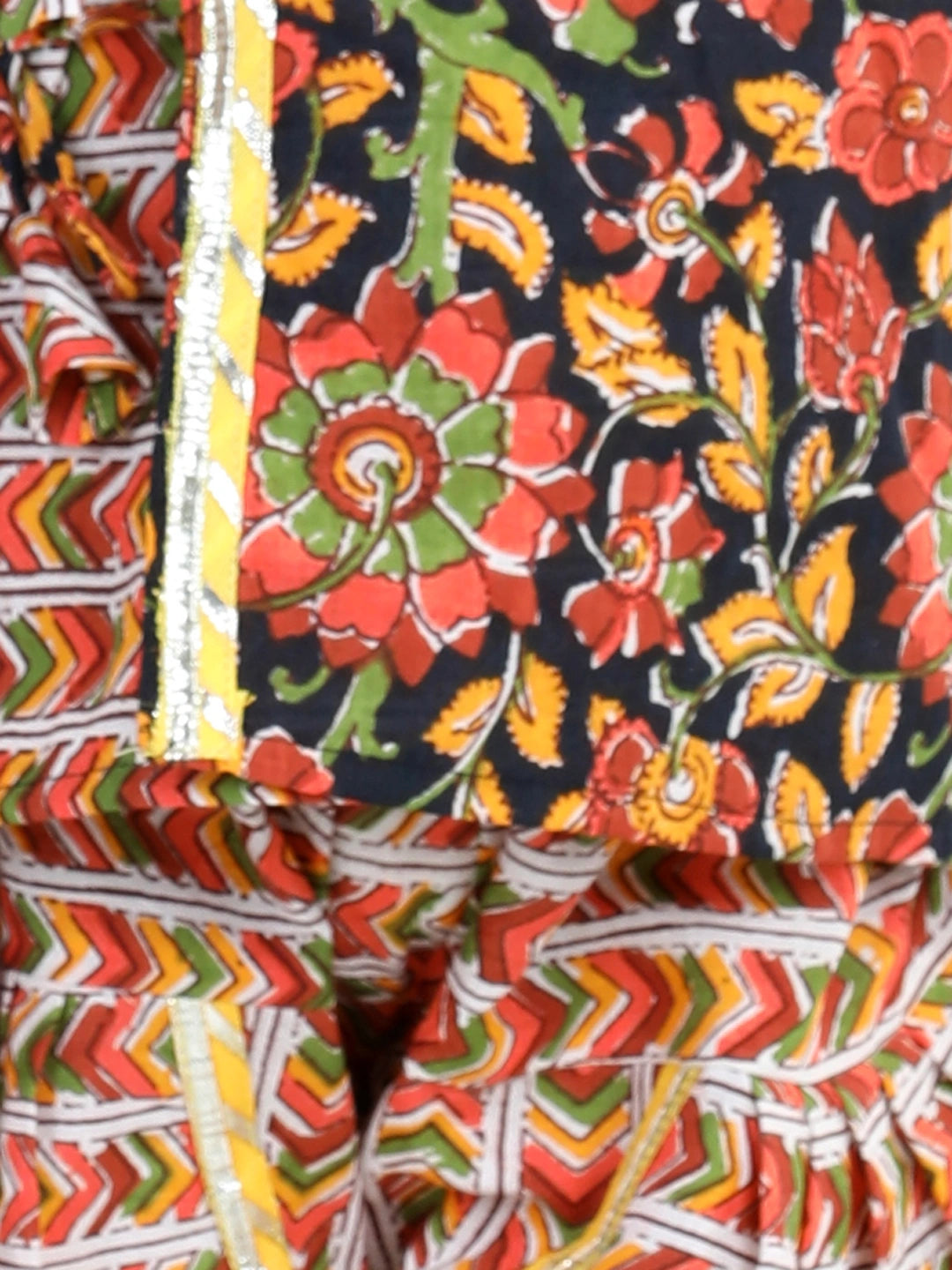 BownBee Front Open Pure Cotton Angrakha Top Dhoti for Girls