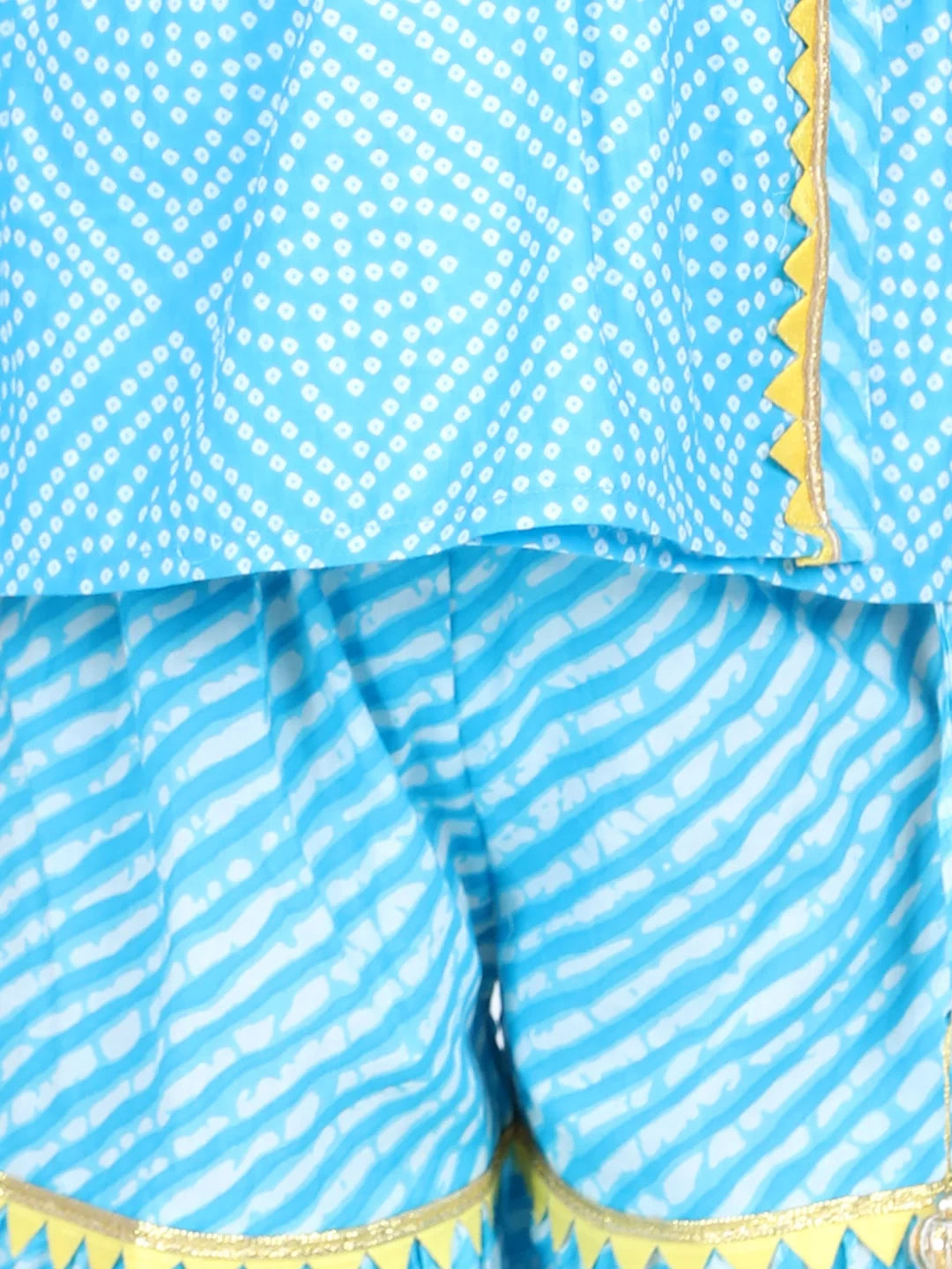 BownBee Block Print Cotton Angrakha With Sharara