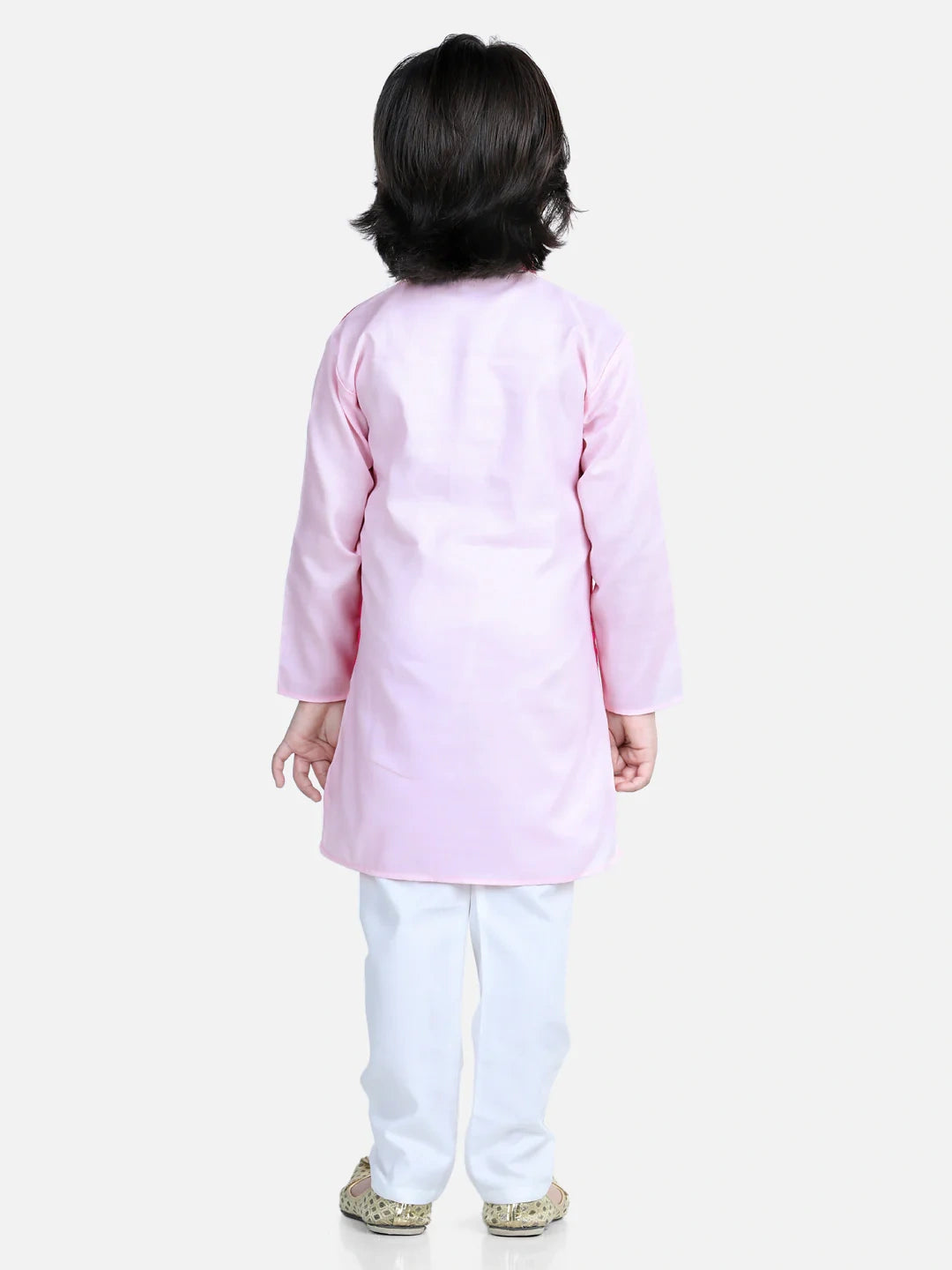 BownBee Full Sleeves Solid Kurta And Pyjama With Sleeveless Ethnic Motif Print Jacket