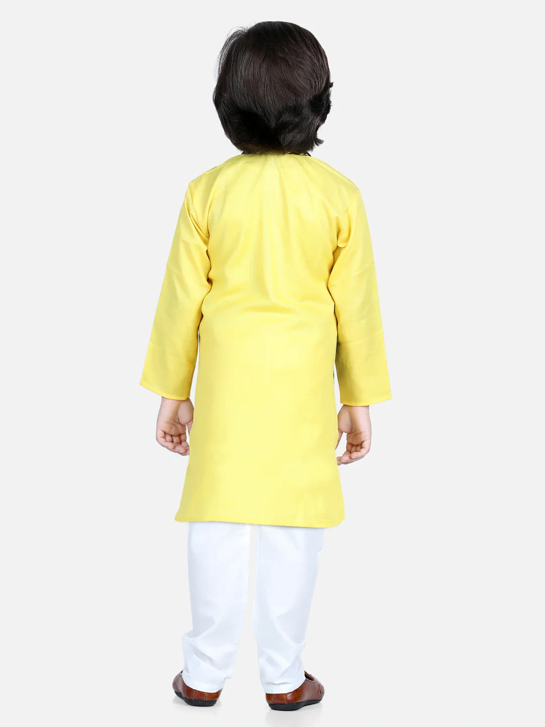 BownBee Attached Jacquard Jacket Kurta Pajama for Boys