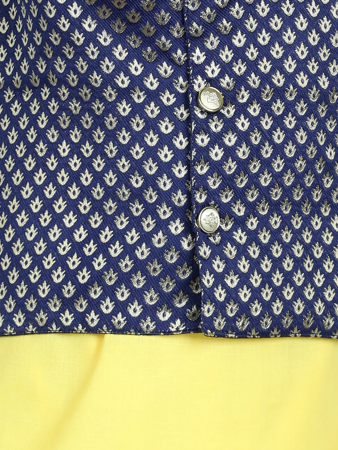 BownBee Attached Jacquard Jacket Kurta Pajama for Boys