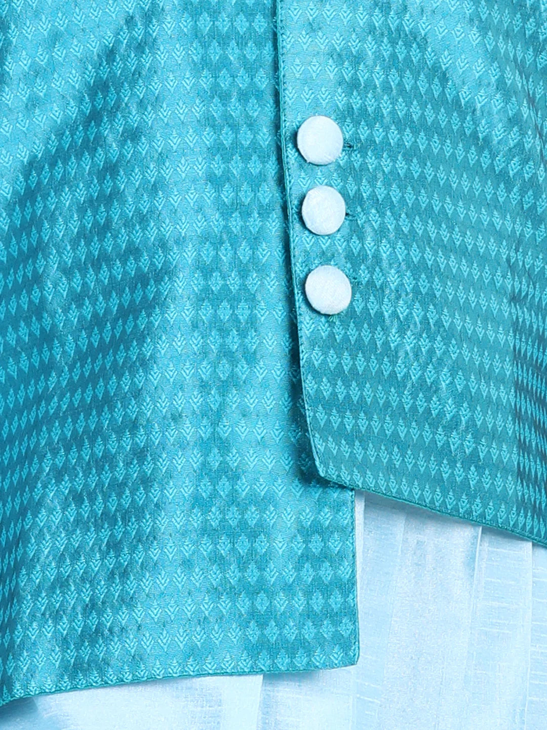 BownBee Assymetric Kurta Pajama with Jacquard Jacket