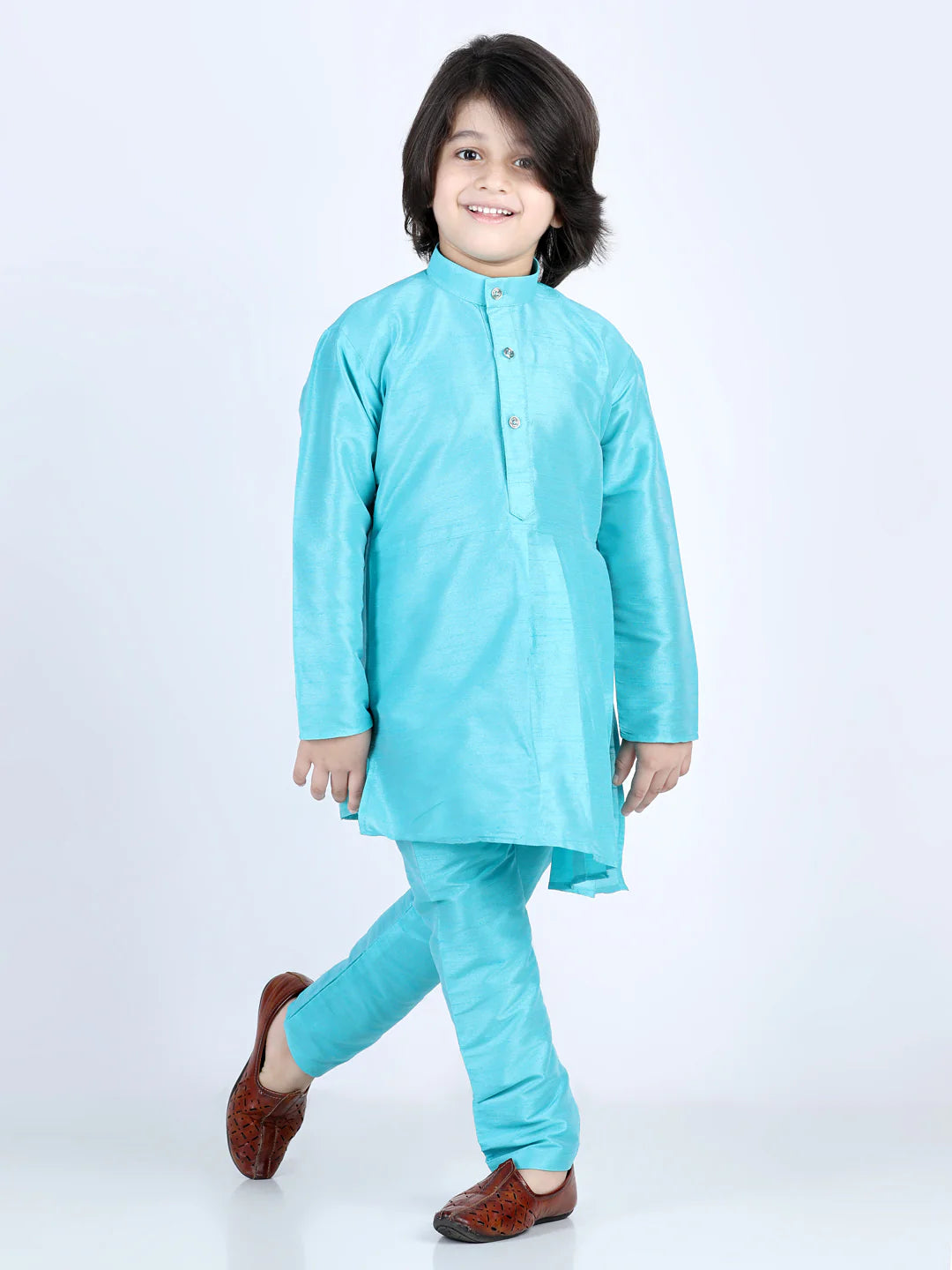 BownBee Assymetric Kurta Pajama with Jacket for Boys