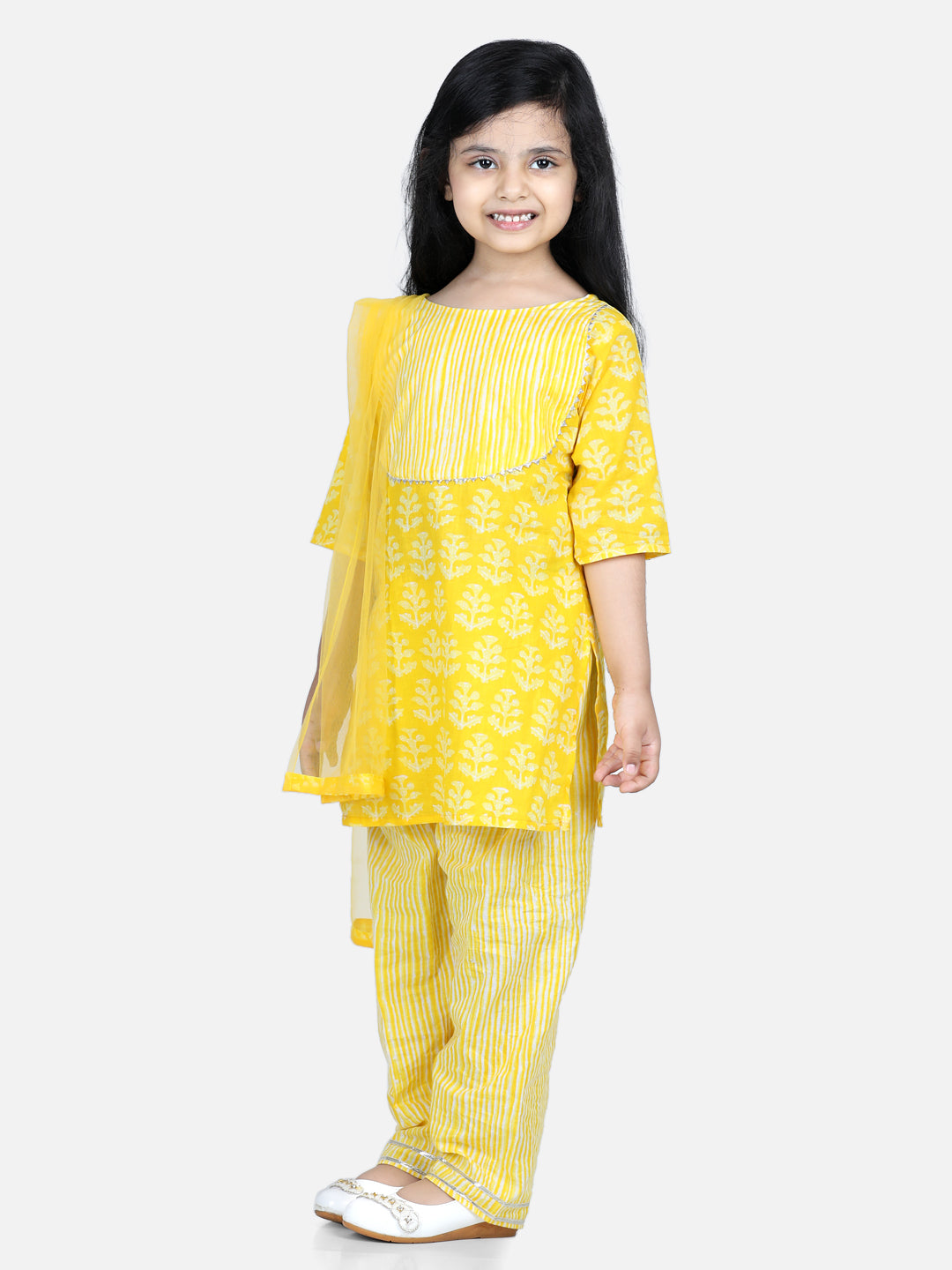 BownBee Pure Cotton Printed Kurti with Pant for Girls-Super Sale