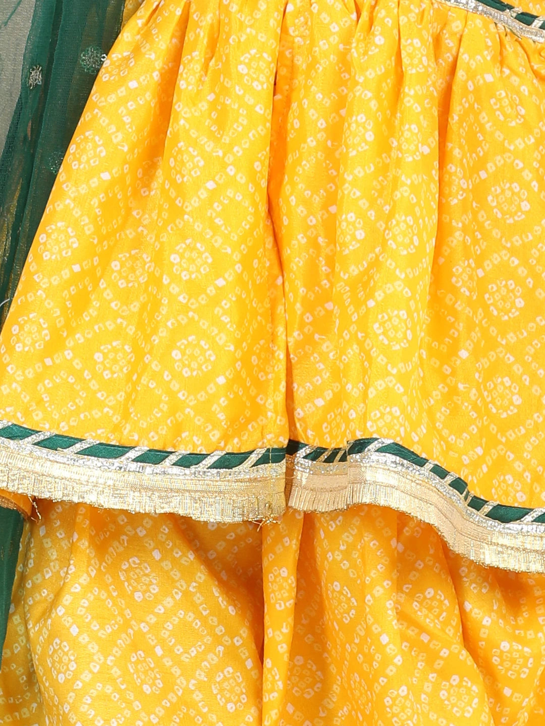 BownBee Sleeveless Bandhani Peplum Style Kurta & Dhoti With Dupatta