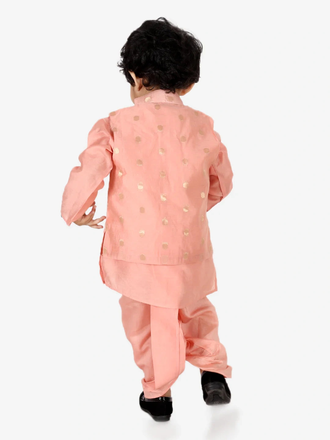 BownBee Chanderi Jacket with Chanderi Dhoti Kurta for Boys