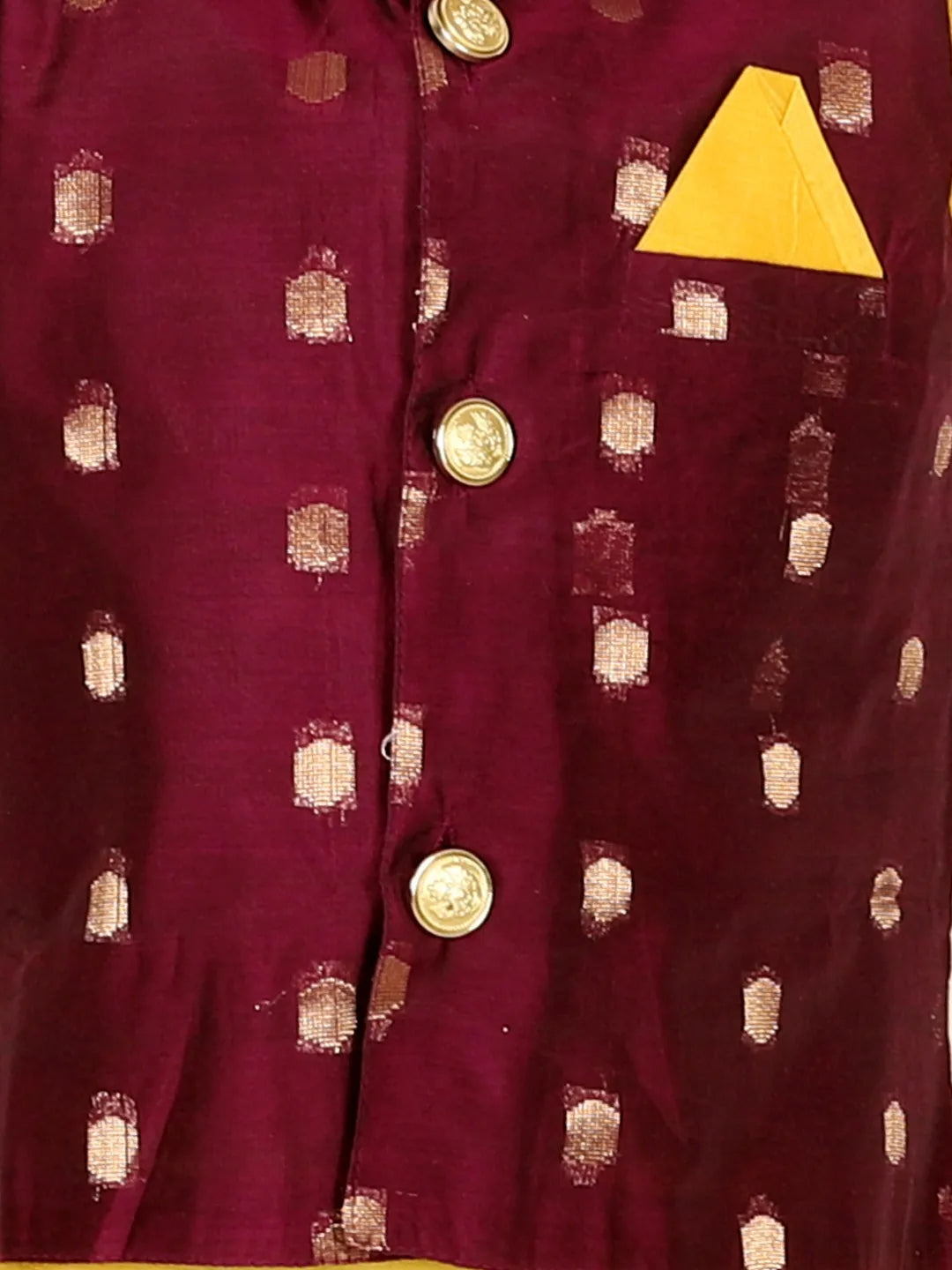 BownBee Chanderi Jacket With Dhoti Kurta Set for Boys- Purple