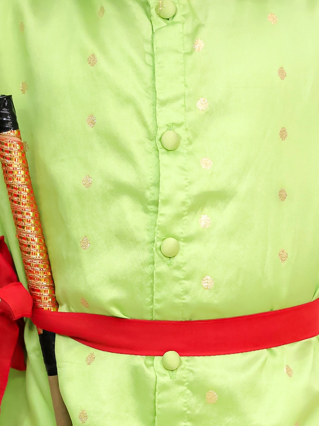 BownBee Festive Full Sleeves  Dhoti Kurta Set For Boys -Green