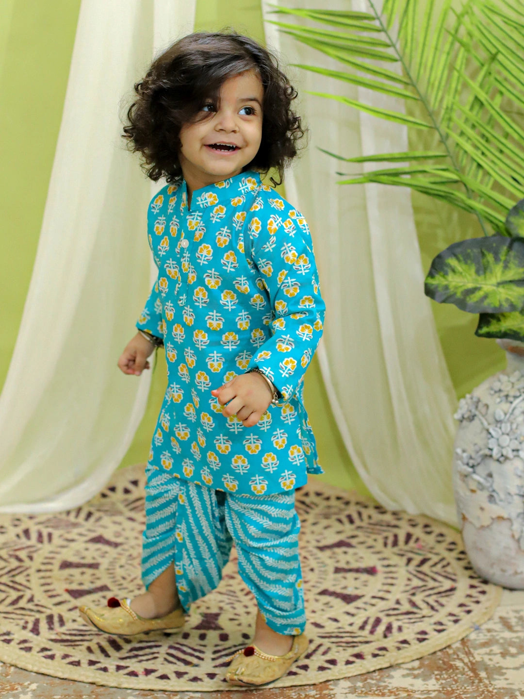 Bownbee Boys Pure Cotton Dhoti Kurta For Infants