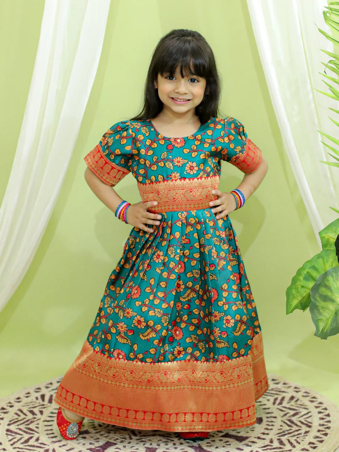 BownBee Sibling Set Kalamkari Print Jacket with Kurta Pajama for Boys