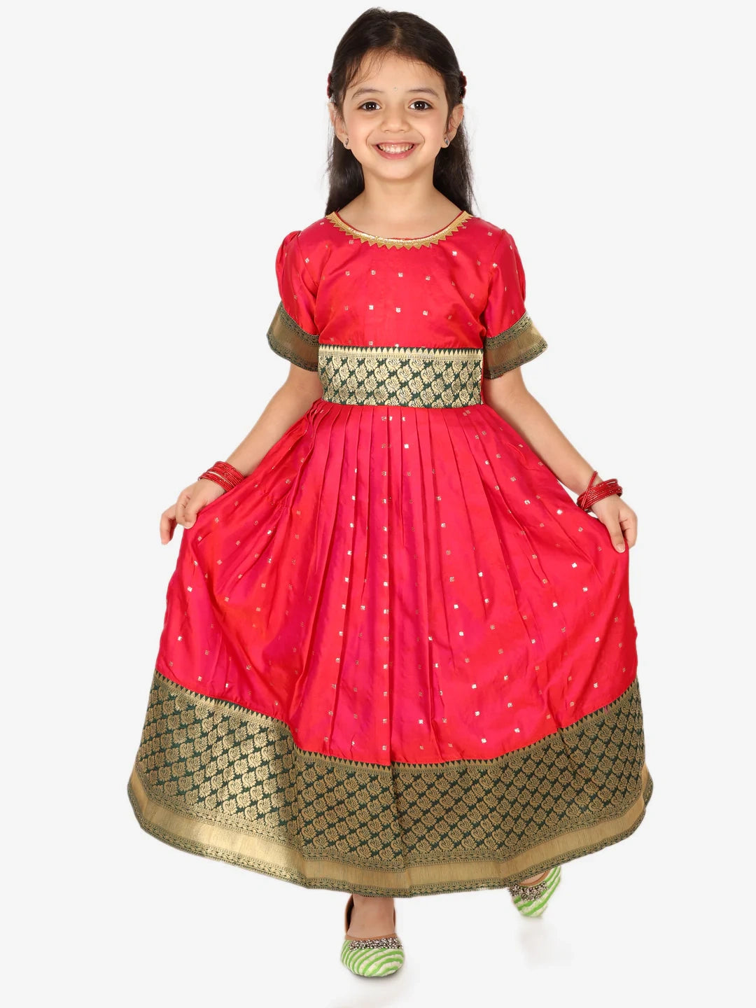 BownBee Silk Booti Party Dress Gown for Girls