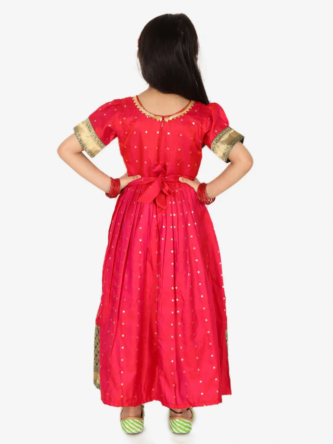 BownBee Silk Booti Party Dress Gown for Girls