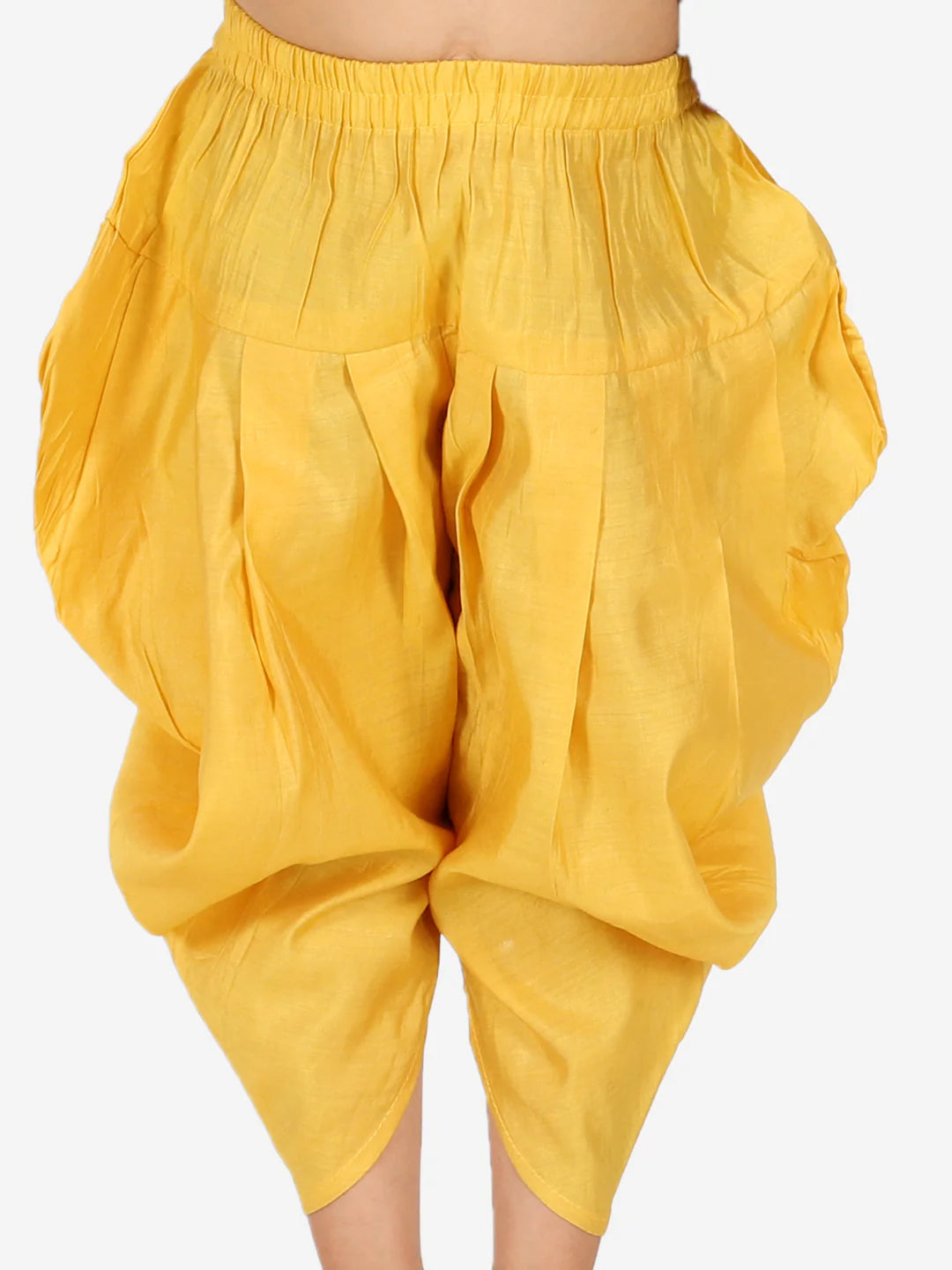 BownBee Chanderi Silk One Shoulder Peplum with Dhoti