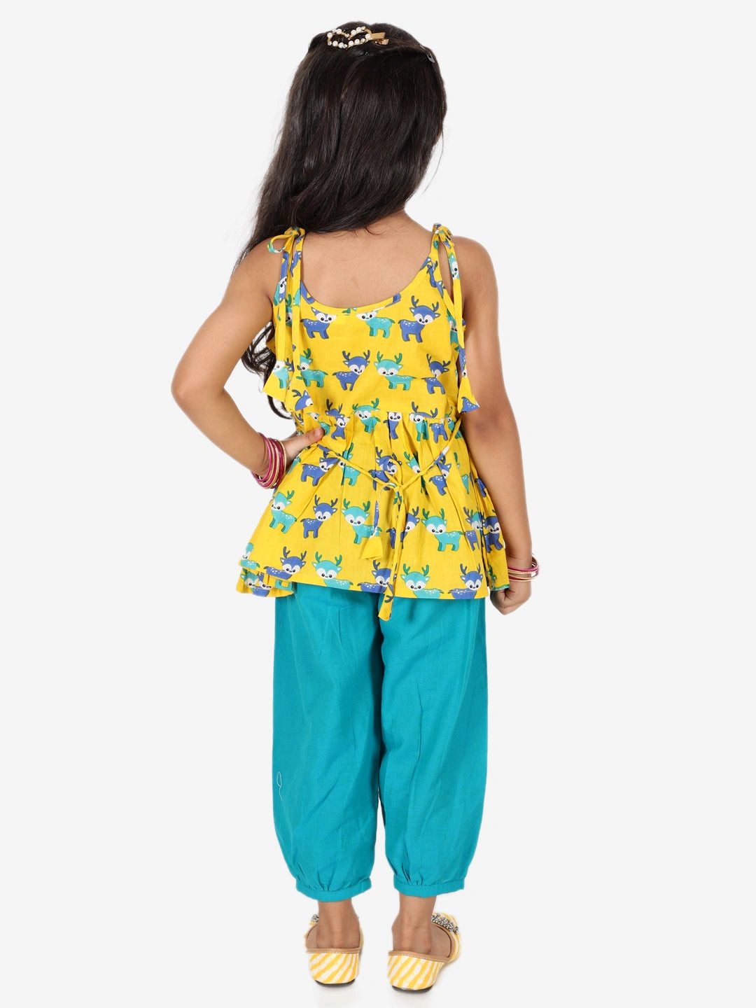 BownBee Deer Print Pure Cotton Top Harem Set for Girls