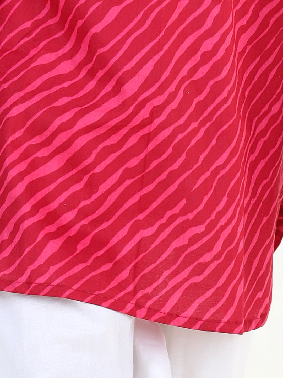 BownBee Printed Cotton Full Sleeve Pathani Salwar Set for Boys- Pink