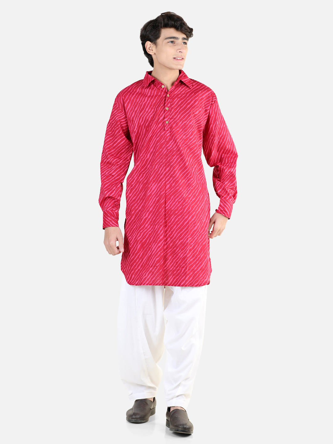BownBee Sibling Pure Cotton Printed Lehenga Choli Dupatta and Kurta Pajama - Pink
