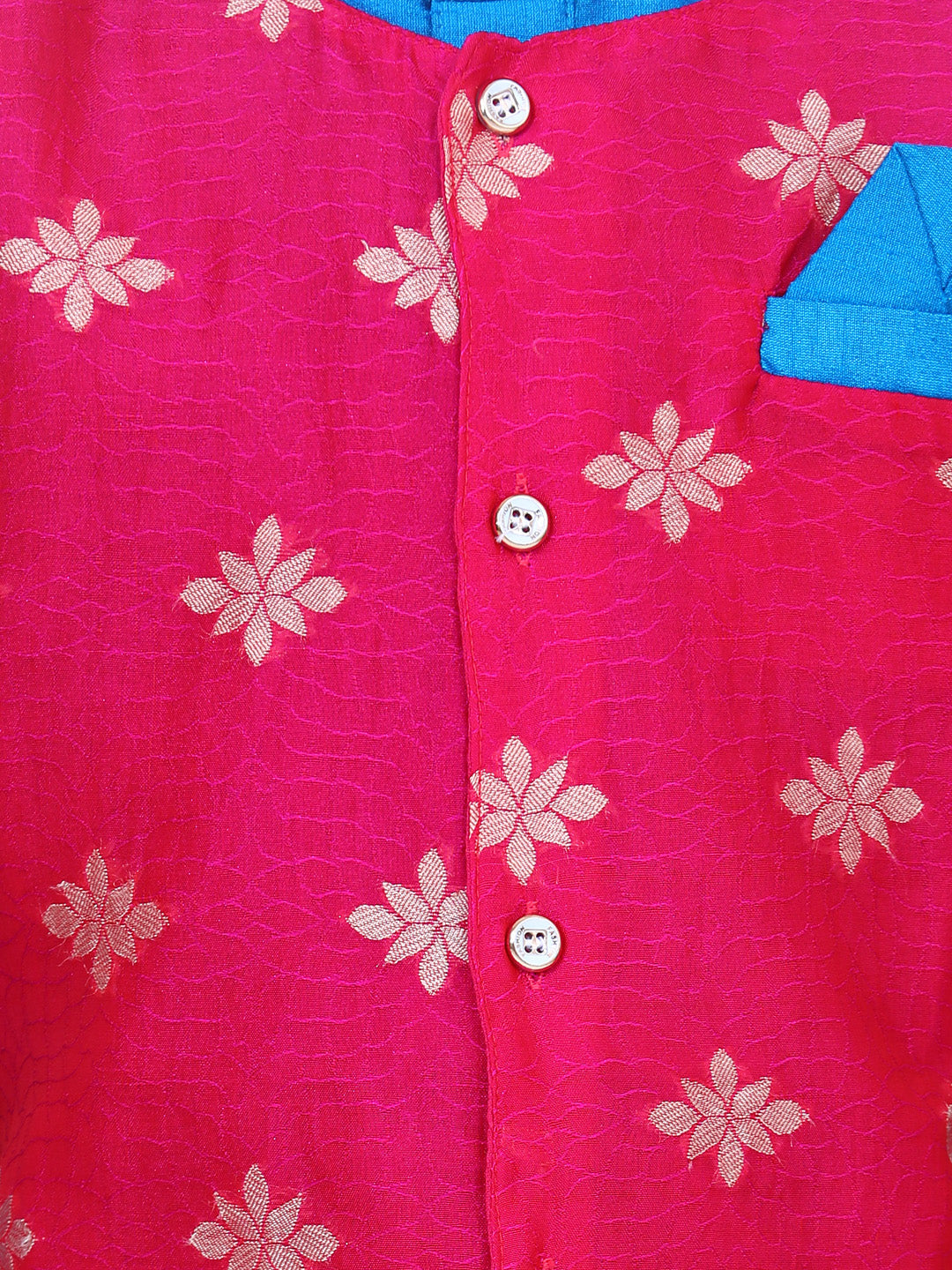 BownBee Attached Chiffon Jacket Full Sleeve Kurta Pajama- Blue
