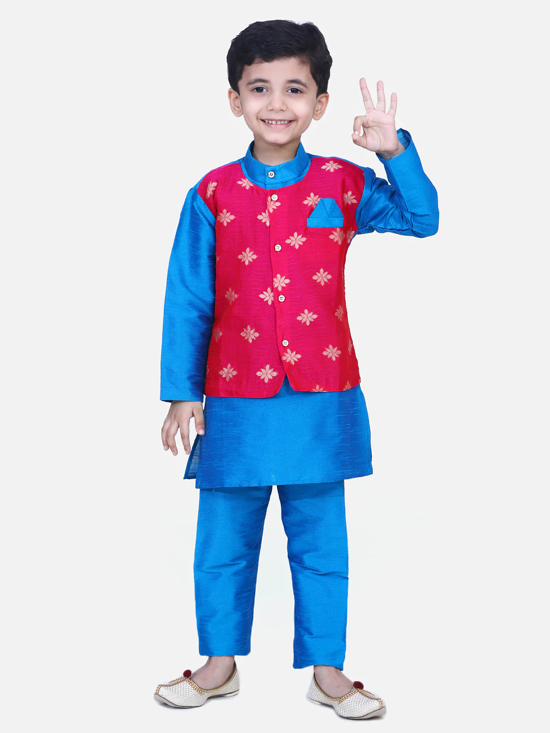 BownBee Attached Chiffon Jacket Full Sleeve Kurta Pajama