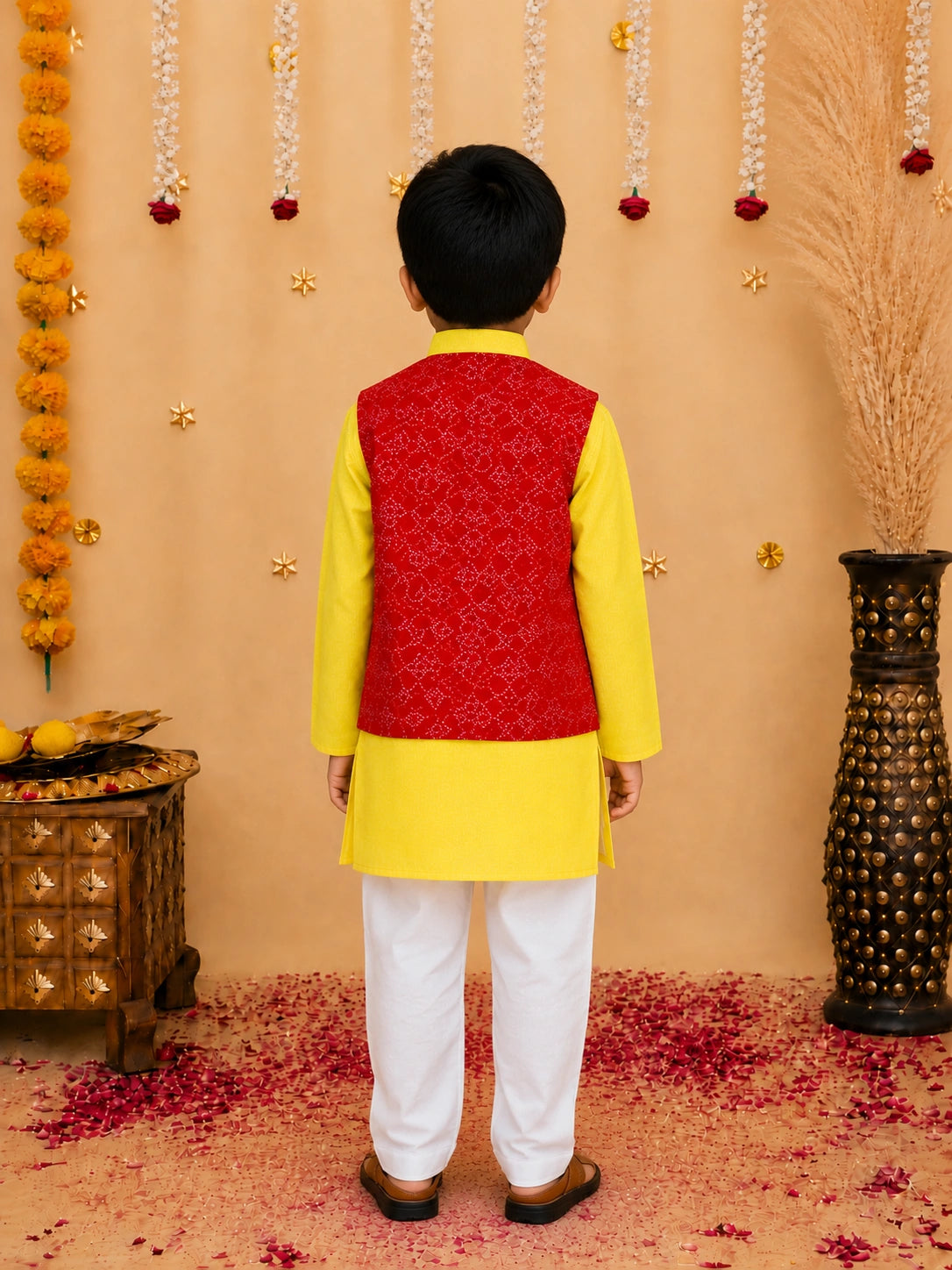 Bownbee Attached Jacket Kurta Pajama for Boys
