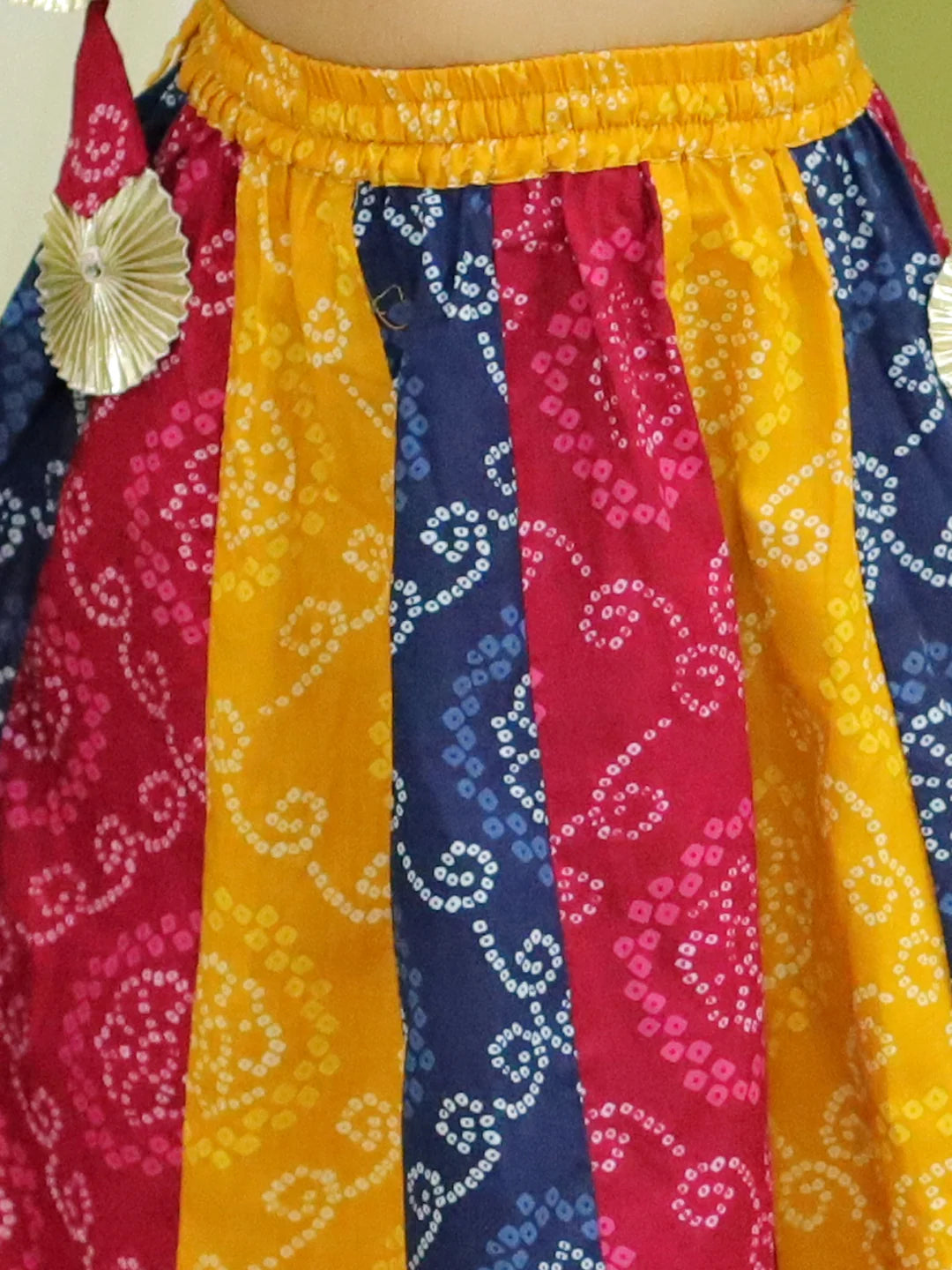 BownBee Bandhani Kali Lehenga with Choli and Dupatta for Girls
