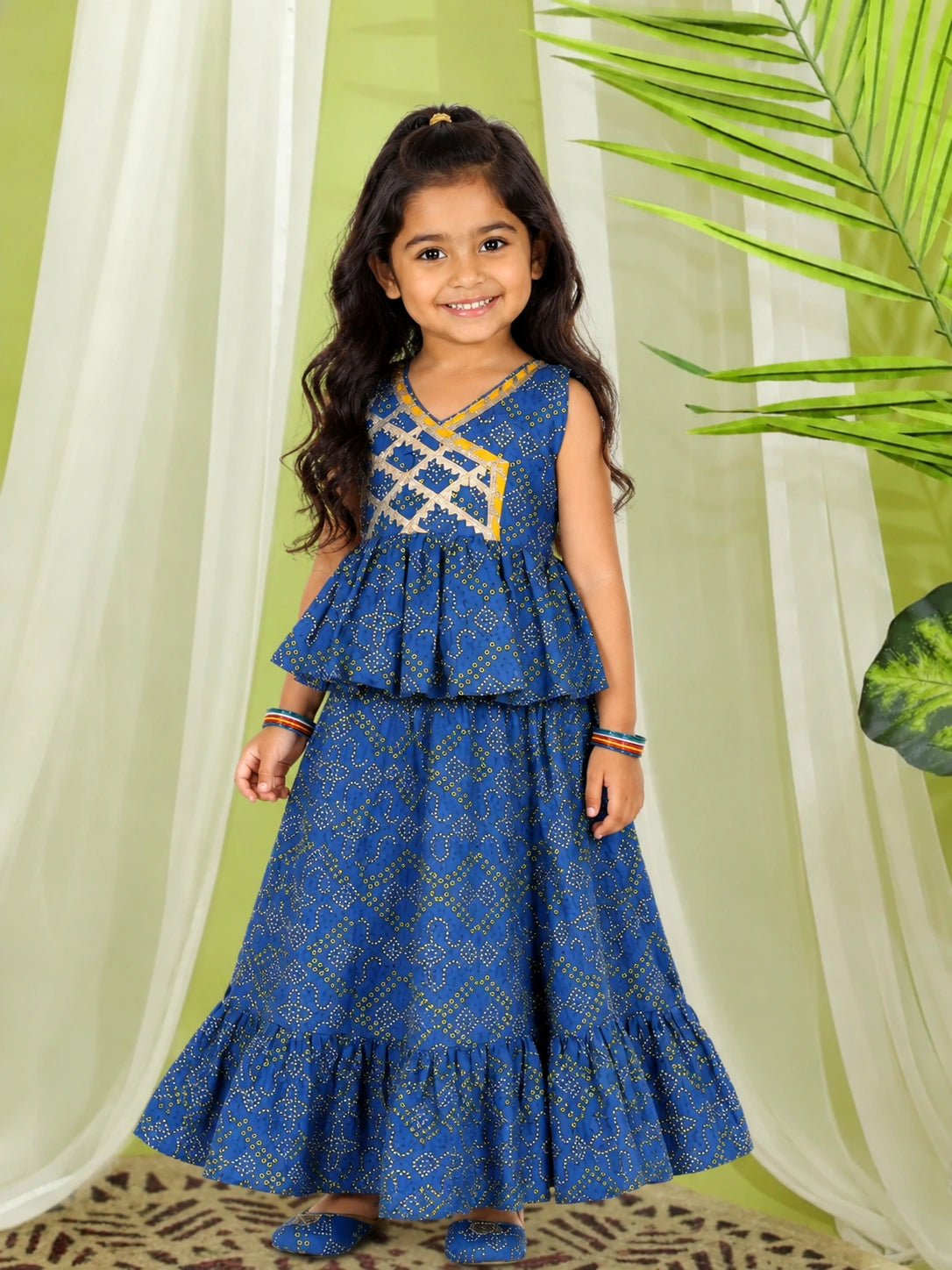 BownBee Pure Cotton Frill Lehenga Choli for Girls