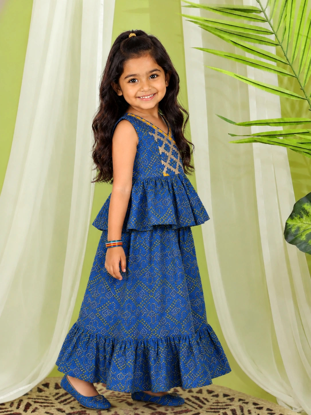 BownBee Pure Cotton Frill Lehenga Choli for Girls