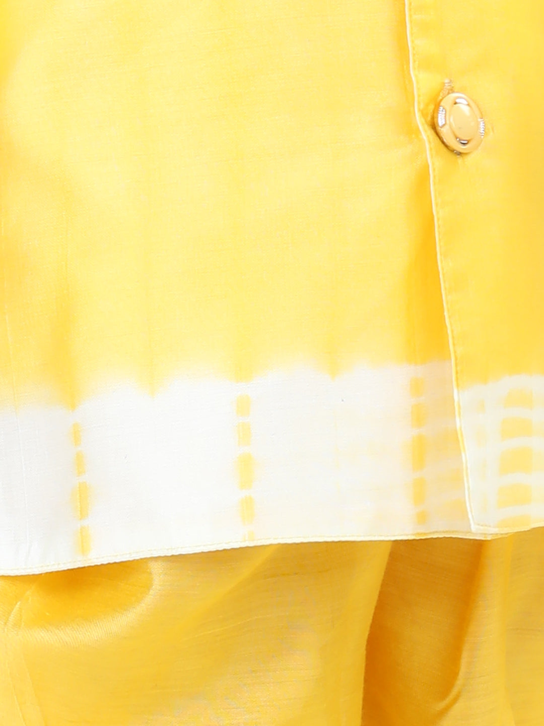 BownBee Sibling Hand Dyed Chanderi Silk Sherwani Salwar For Boys-Kurti Pant with Dupatta for Girls Yellow