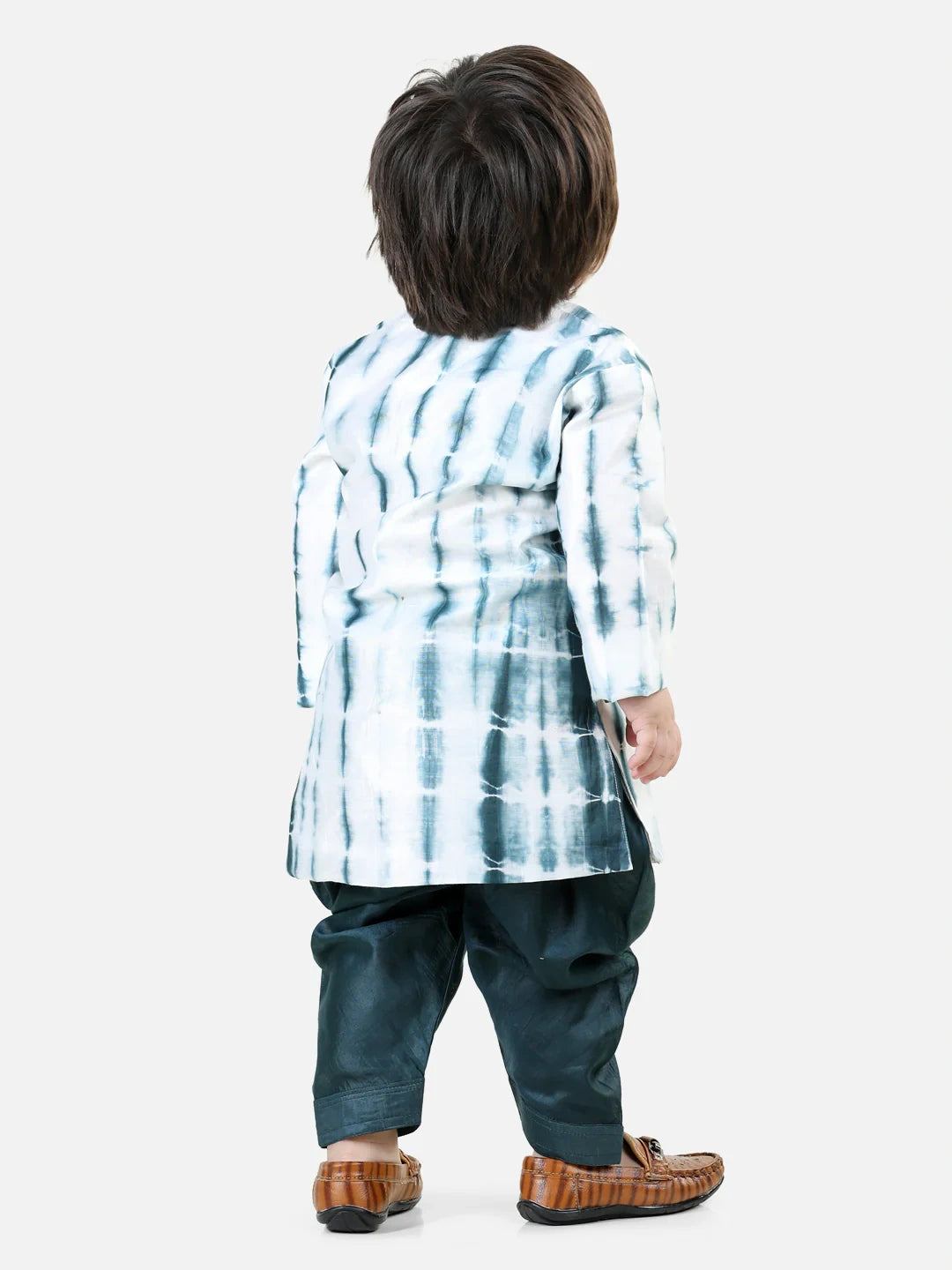 BownBee Hand Dyed Chanderi Silk Sherwani Salwar For Boys