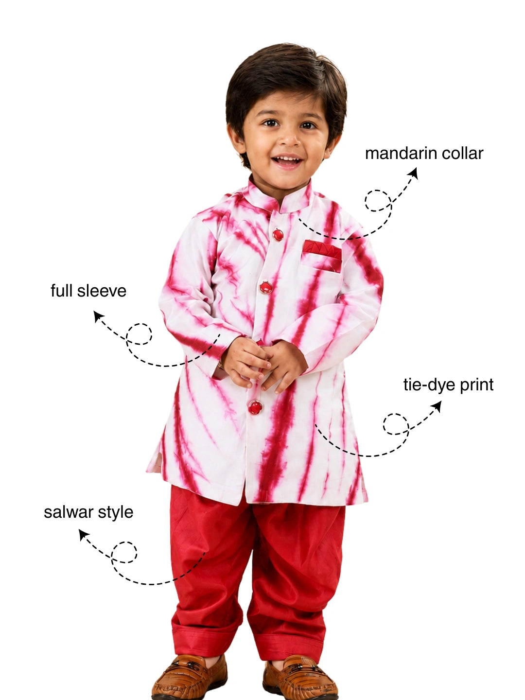 BownBee Hand Dyed Chanderi Silk Sherwani Salwar For Boys