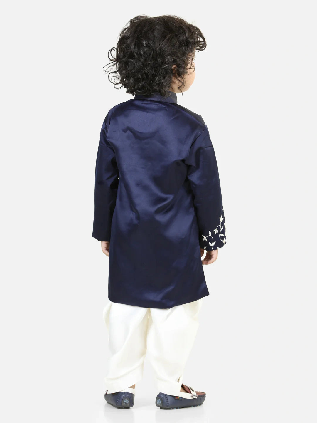 BownBee Hand Embroidered Jam Cotton Sherwani Salwar For Boys