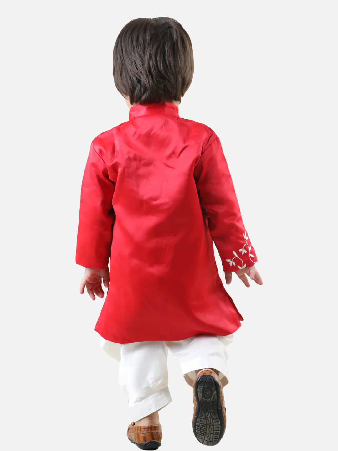 BownBee Hand Embroidered Jam Cotton Sherwani Salwar For Boys