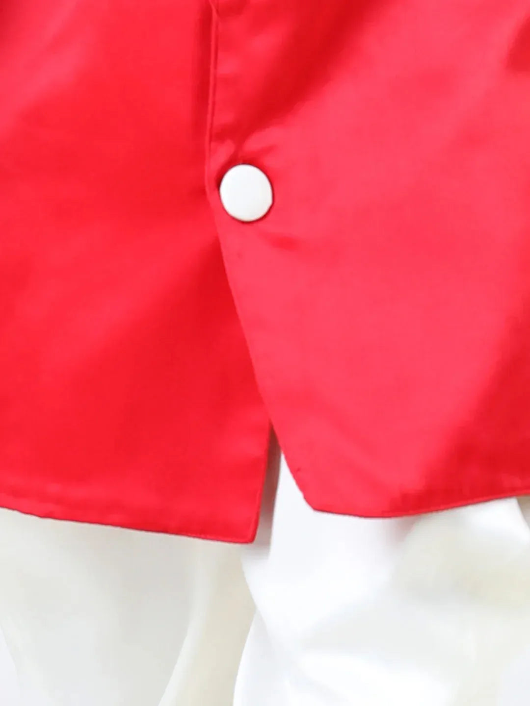 Bownbee Hand Embroidered Cotton Sherwani Salwar For Boys- Red