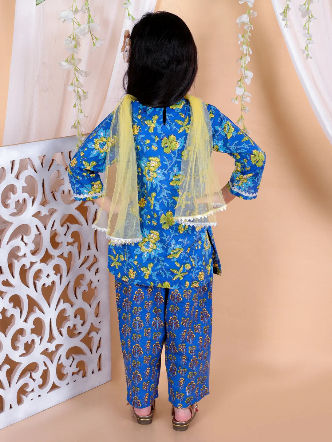 BownBee Pure Cotton Kurti with Pant & Dupatta for Girls