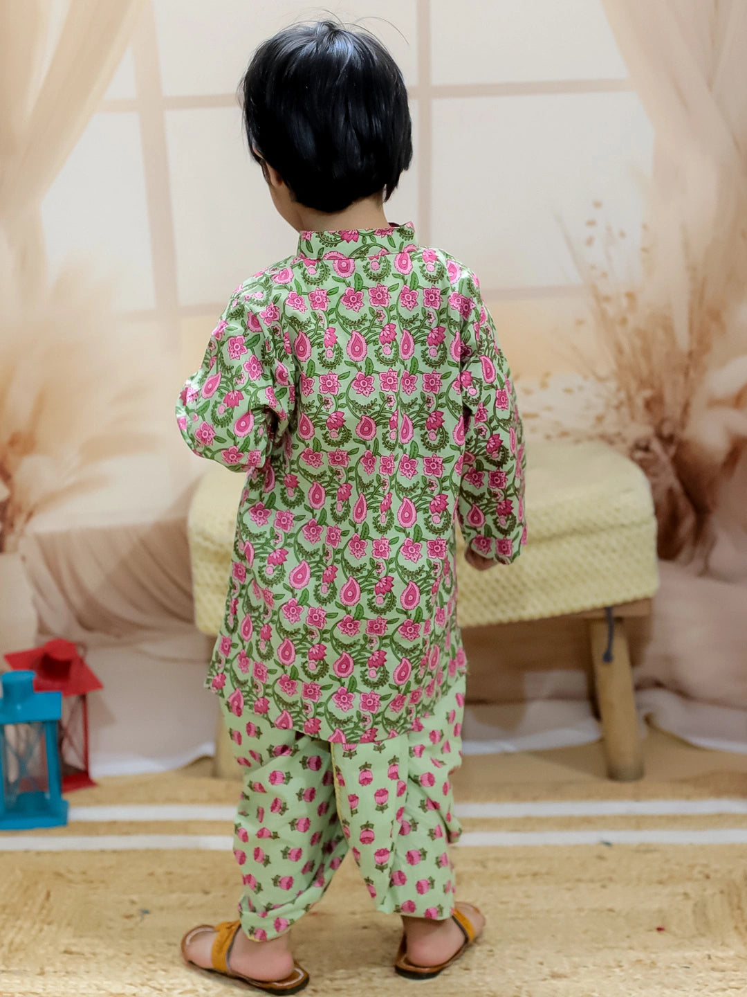 BownBee Pure Cotton Full Sleeve Printed Kurta Dhoti for Boys