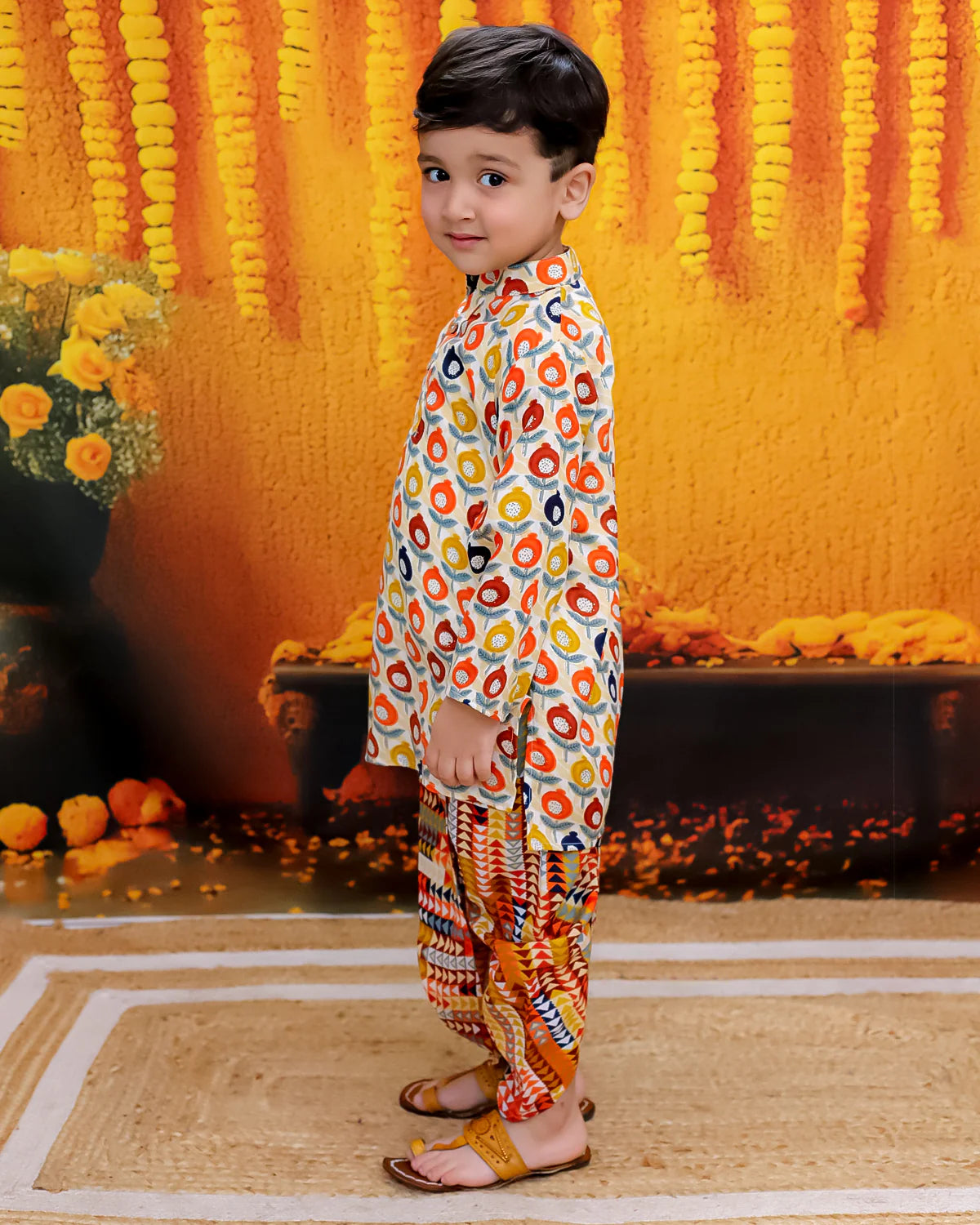 BownBee Cotton Full Sleeve Kurta with Dhoti for Boys