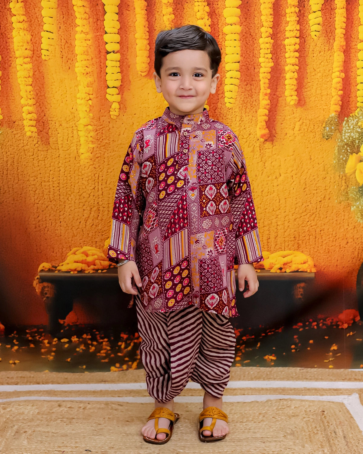 BownBee Cotton Full Sleeve Kurta with Dhoti for Boys