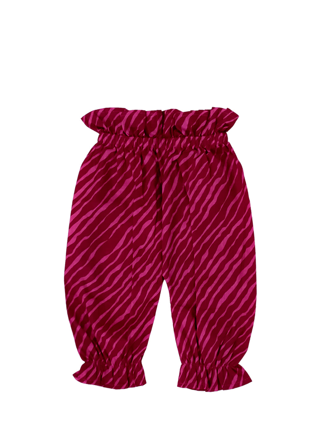 BownBee Pure Cotton Top Harem with Headband Set for Baby Girl- Pink