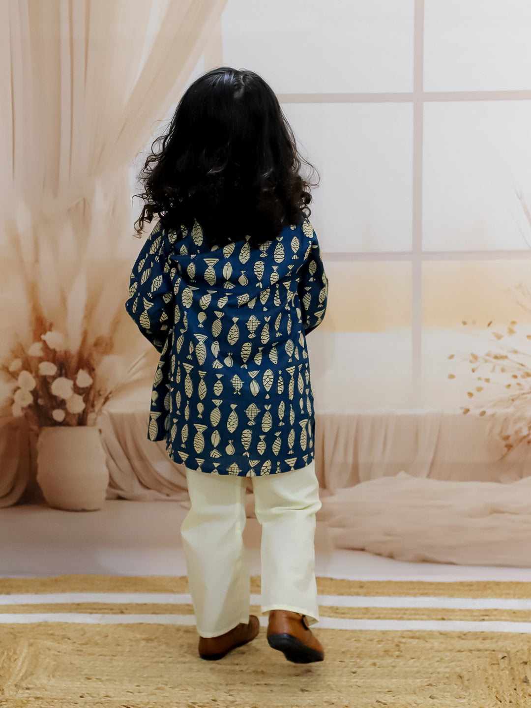 BownBee Pure Cotton Kurta Pajama & Bandana Set Combo
