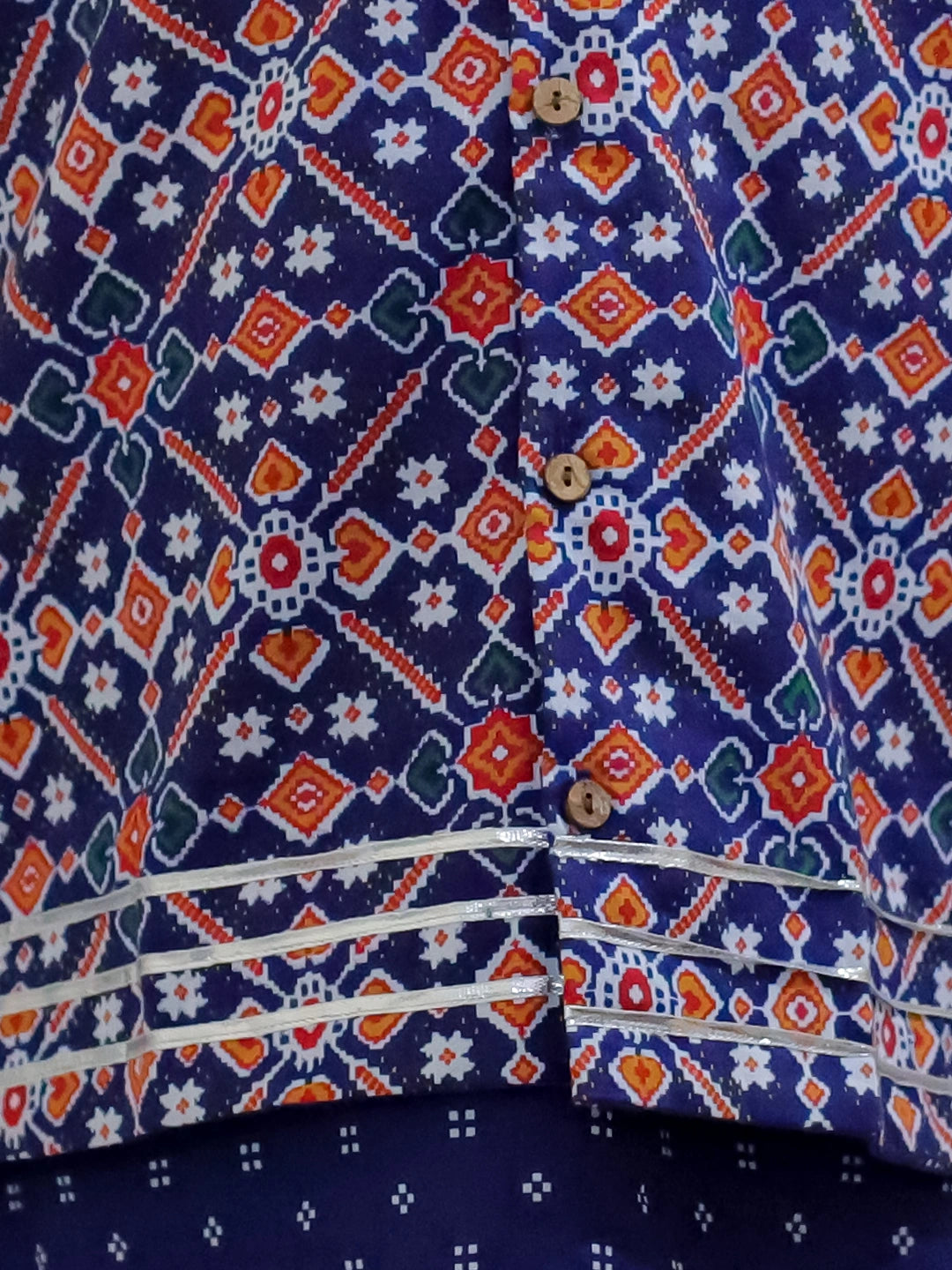 BownBee Pure Cotton Printed Jacket with Kurta Pajama for Boys