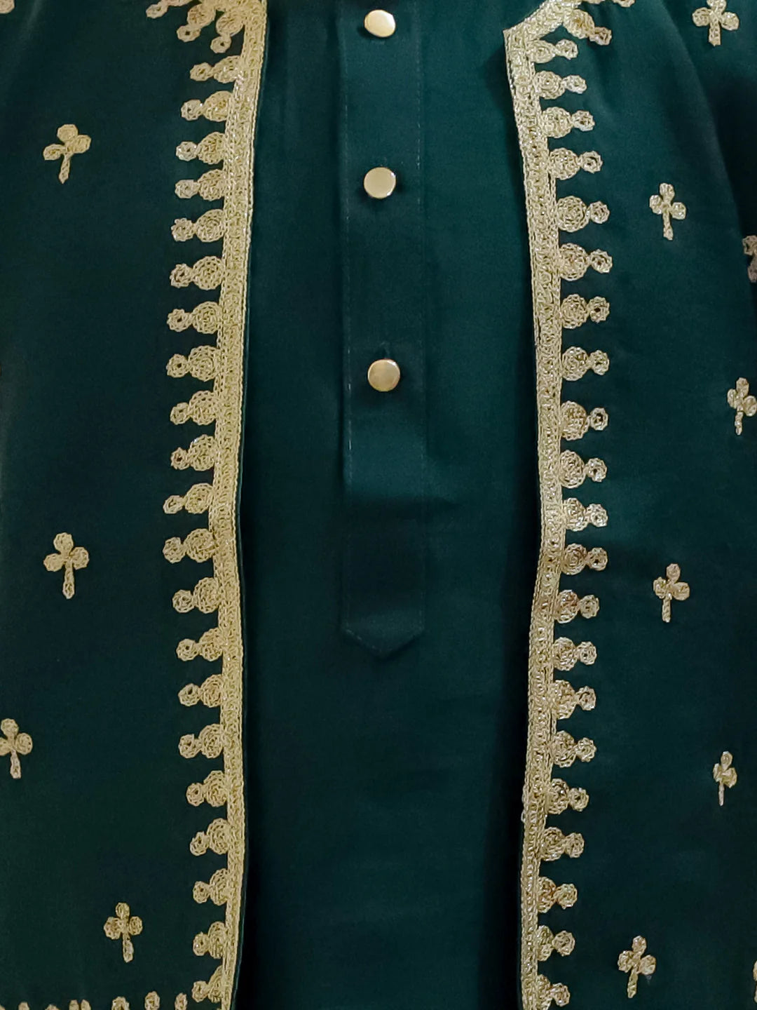 BownBee Sibling Set Embroidered Attached Jacket Kurta Pajama with Attached Jacket Kurti Dhoti
