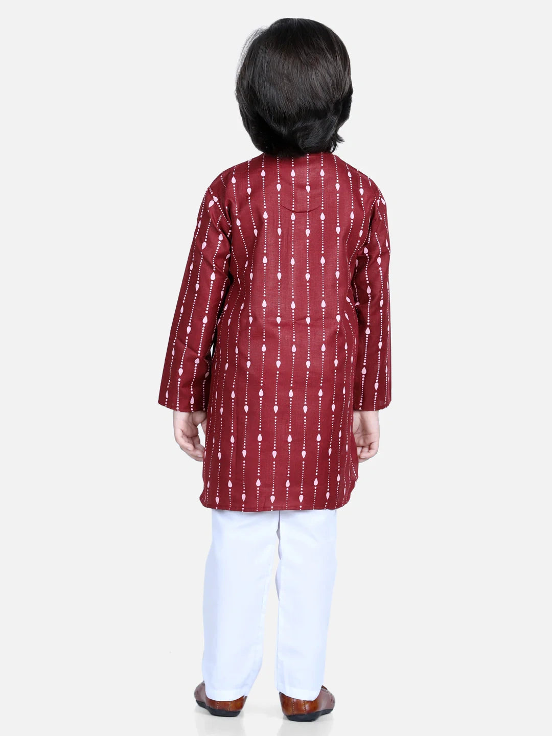 BownBee Printed Full Sleeve Cotton Kurta Pajama for Boys