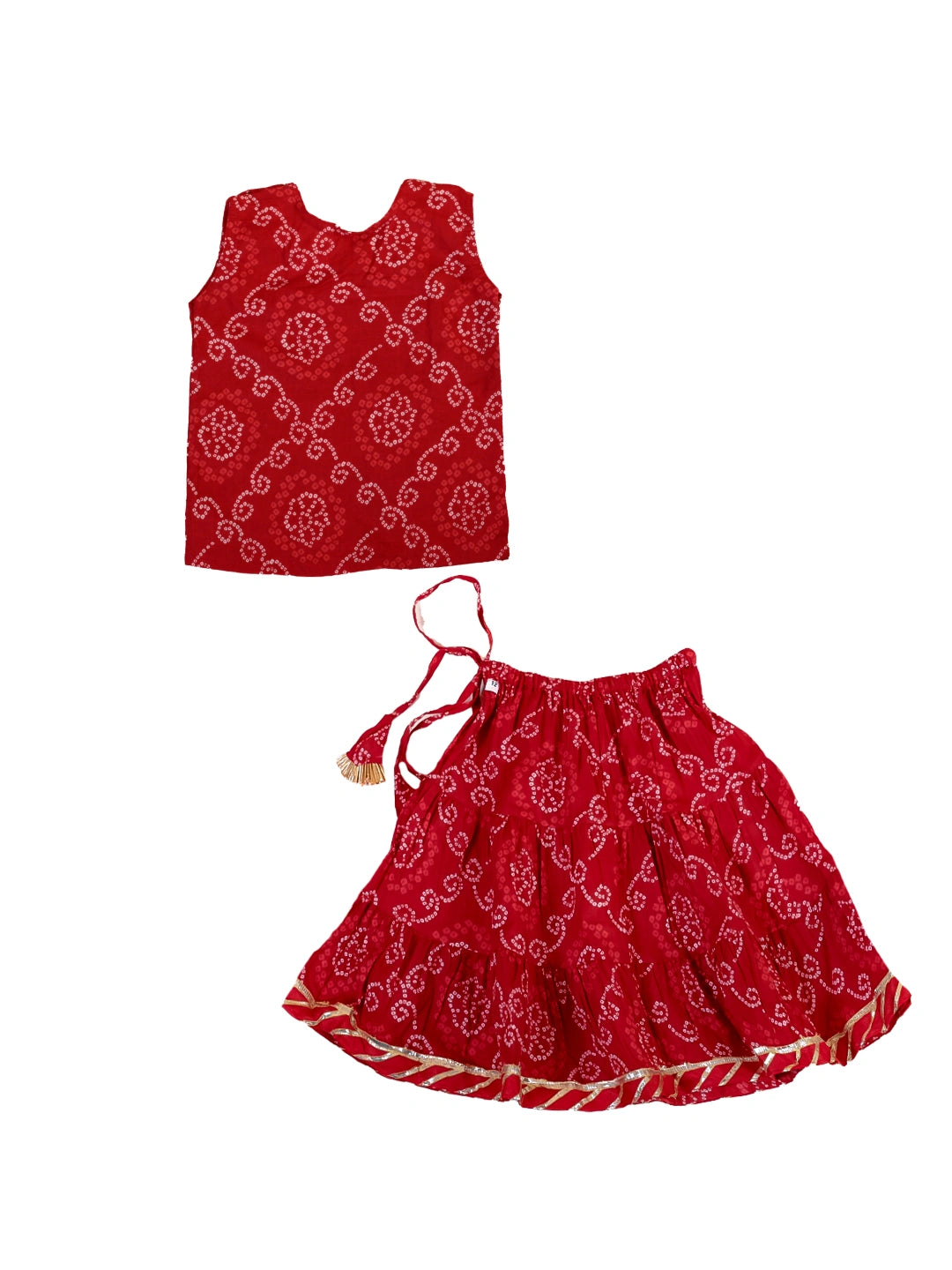 BownBee Pure Cotton Printed Skirt Top Set for Girls