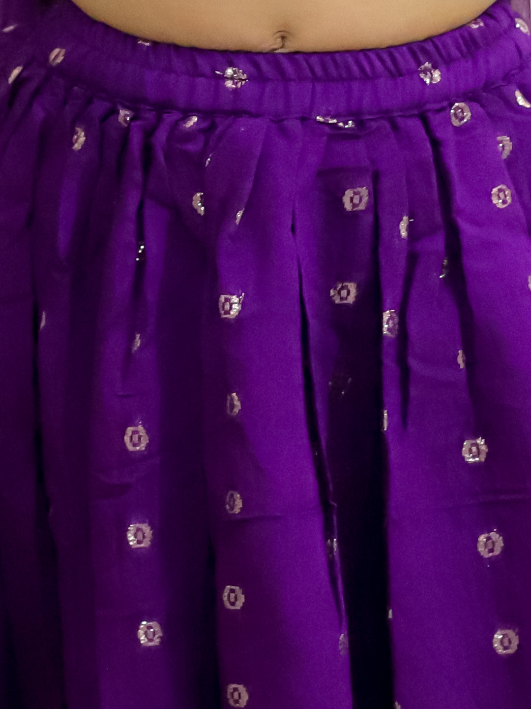 BownBee Chanderi Jacqurd Attached Jacket Kurta Pajama for Boys with Lehenga Choli Dupatta Set for Girls - Purple