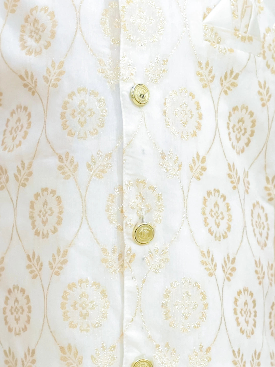BownBee Pure Chanderi Full Sleeve Sherwani with Pajama for Boys