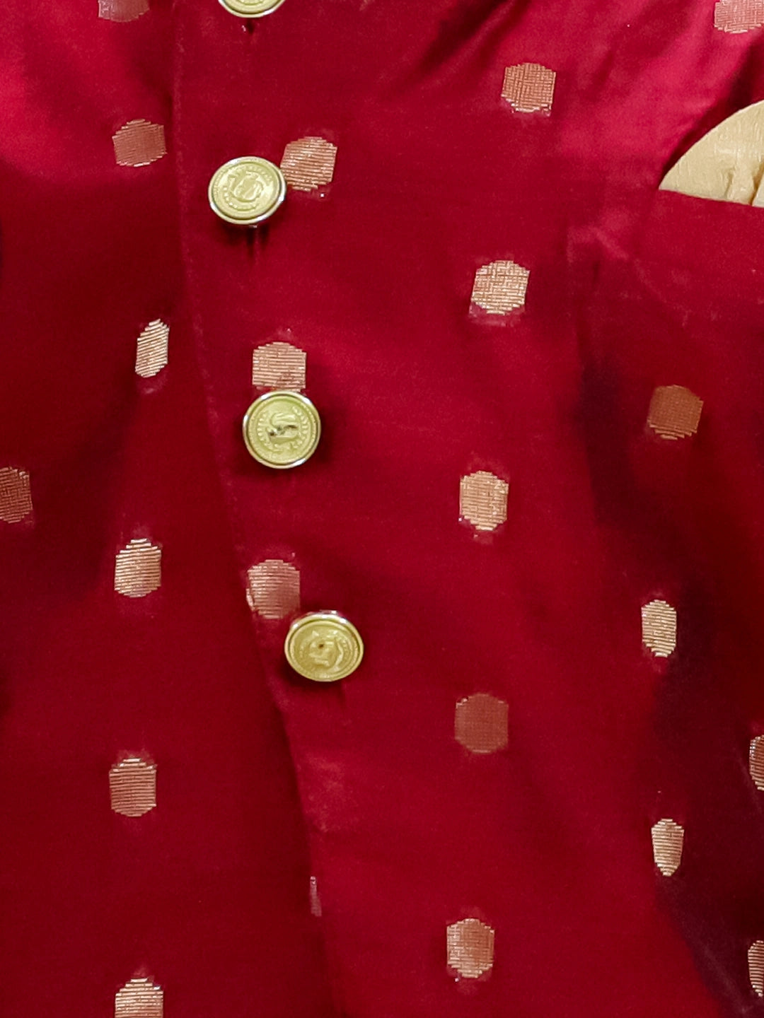 BownBee Pure Chanderi Full Sleeve Sherwani Dhoti for Boys